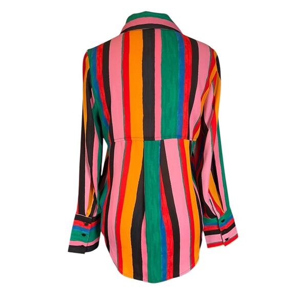 Who What Wear Multicolor Stripe Button-Down Blouse – Size XS (Y2K 90s Vibe) - Picture 9 of 9